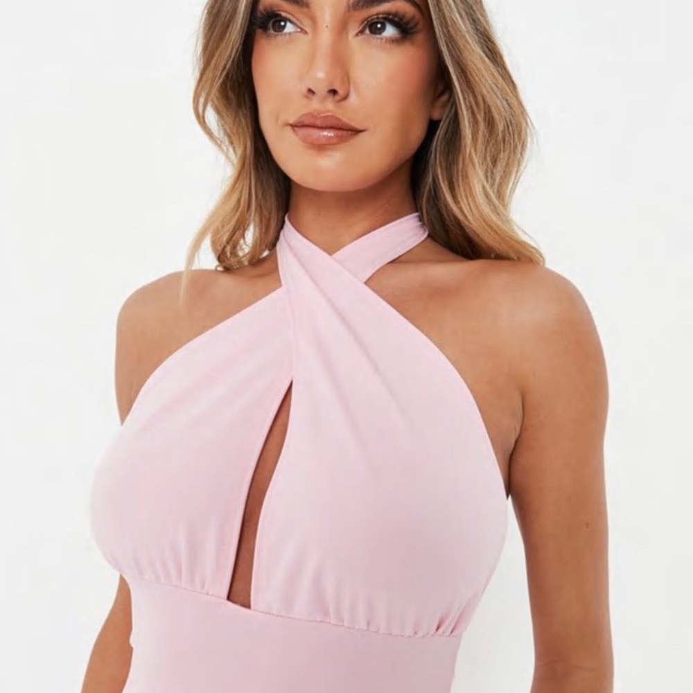 Baby Pink Halter Dress